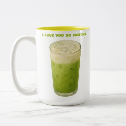マッチャ大好き!抹茶グリーンティーラブ ツートーンマグカップ (左)