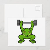 マッチョなカエルとバーベル ポストカード (正面/裏面)