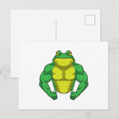 マッチョな筋肉のカエルボディビルダー ポストカード (正面/裏面)