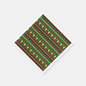 マッチングクワンザイエローレッドブラックグリーンカクテル スタンダードカクテルナプキン (角)