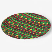 マッチングクワンザイエローレッドブラックグリーン9" ペーパープレート (アングル)