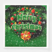 マッチンググリーンメリークリスマス金ゴールドベル (正面)