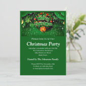 マッチンググリーンメリークリスマス金ゴールドベル 招待状 (スタンド正面)