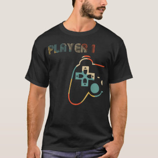 マッチングゲーマーカップル プレイヤー1 プレイヤー Tシャツ