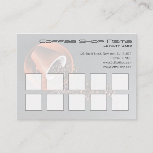 マッチングコーヒーショップロイヤリティスタンプカード ロイヤリティカード (裏面)