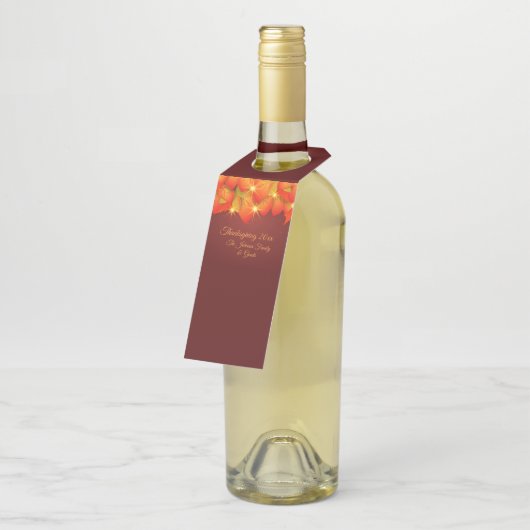 マッチングサンクスギビングオレンジのリーフ名の年ボトル ボトルネックタグ (アングル)