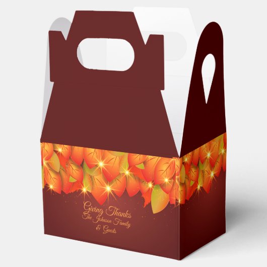 マッチングサンクスギビングオレンジの葉の名前の年の好意 フェイバーボックス (オープン)
