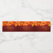 マッチングサンクスギビングオレンジの葉の名前の年水 ペットボトルラベル (シングルラベル)