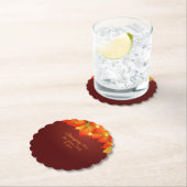 マッチングサンクスギビングオレンジの葉の名前の年紙 ペーパーコースター (インサイチュ)