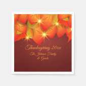 マッチングサンクスギビングオレンジの葉の名前カクテルNa スタンダードカクテルナプキン (正面)