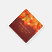 マッチングサンクスギビングオレンジの葉の名前カクテルNa スタンダードカクテルナプキン (角)