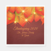 マッチングサンクスギビングオレンジの葉の名前ランチョン スタンダードランチョンナプキン (正面)