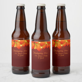 マッチングサンクスギビングオレンジの葉の名前Year Beer B ビールラベル