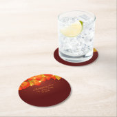 マッチングサンクスギビングオレンジの葉の名前Year Round ラウンドペーパーコースター (インサイチュ)