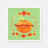 マッチングサンクスギビング水彩カボチャのカクテル スタンダードランチョンナプキン (正面)
