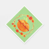 マッチングサンクスギビング水彩カボチャ昼食会 スタンダードランチョンナプキン (角)