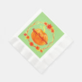 マッチングサンクスギビング水彩カボチャ昼食会 縁ありランチョンナプキン (角)