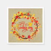 マッチングサンクスギビング秋の葉調カクテル スタンダードカクテルナプキン (正面)