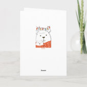 マッチングスカーフの可愛い子と親のホッキョクグマ カード (裏面)