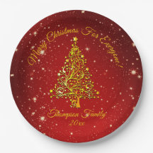 マッチングセットクリスマスレッド金ゴールドツリー星名9"