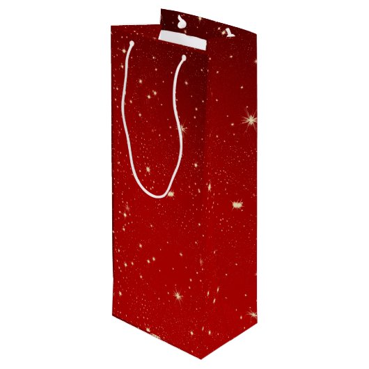 マッチングセットクリスマスレッド金ゴールドツリー星名 ワインギフトバッグ (裏面アングル)