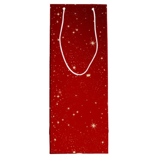 マッチングセットクリスマスレッド金ゴールドツリー星名 ワインギフトバッグ (裏面)