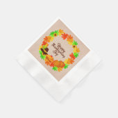 マッチングセット感謝祭グリーン金ゴールドハットカクテル 縁ありカクテルナプキン (角)