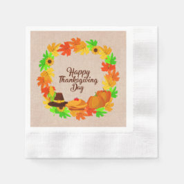 マッチングセット感謝祭グリーン金ゴールドハットカクテル 縁ありカクテルナプキン