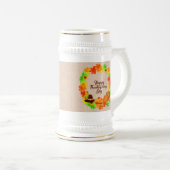 マッチングセット感謝祭グリーン金ゴールドリース帽子 ビールジョッキ (正面右)