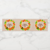 マッチングセット感謝祭グリーン金ゴールドリース帽子 ペットボトルラベル (シングルラベル)