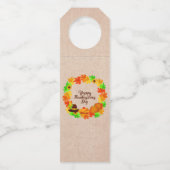 マッチングセット感謝祭グリーン金ゴールドリース帽子 ボトルネックタグ (正面)