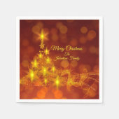 マッチングセット金ゴールドスター名クリスマスカクテル スタンダードカクテルナプキン (正面)