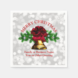 マッチングセット金ゴールドベルレッドボウクリスマスカクテル スタンダードカクテルナプキン