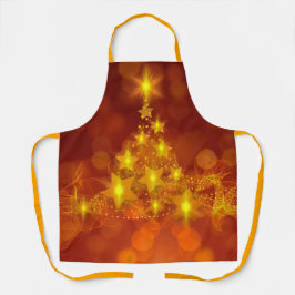 マッチングセット金ゴールド星クリスマスツリー エプロン