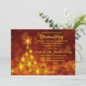 マッチングセット金ゴールド星ツリー変更文字クリスマス 招待状 (スタンド正面)