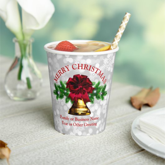 マッチングセット – 金ゴールドベルレッドボウクリスマス20xx 紙コップ (インサイチュ)