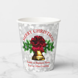マッチングセット – 金ゴールドベルレッドボウクリスマス20xx 紙コップ