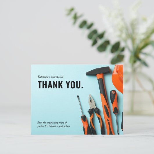 マッチングツールセット構築 | ミニマルな感謝の意 ポストカード (スタンド正面)