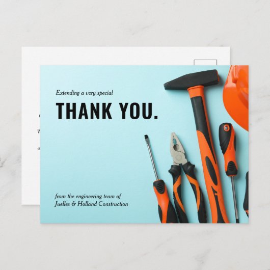 マッチングツールセット構築 | ミニマルな感謝の意 ポストカード (正面/裏面)