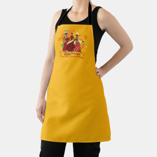 マッチングハッピークワンザ3レディースイエロー エプロン (インサイチュ)