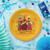 マッチングハッピークワンザ3レディース9» ペーパープレート (パーティー)