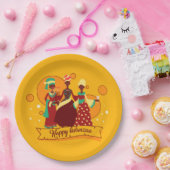 マッチングハッピークワンザ3レディース9» ペーパープレート (パーティー)