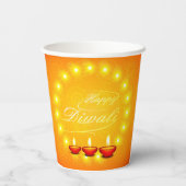 マッチングハッピーディワリイエロー紙 紙コップ (裏面)