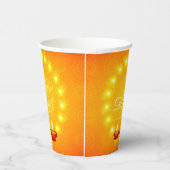 マッチングハッピーディワリイエロー紙 紙コップ (右)