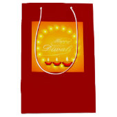 マッチングハッピーディワリイエロー ミディアムペーパーバッグ (正面)