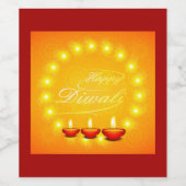 マッチングハッピーディワリイエロー ワインラベル (シングルラベル)