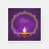 マッチングハッピーディワリパープルカクテル スタンダードカクテルナプキン (正面)