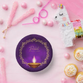 マッチングハッピーディワリパープル ペーパーボウル (パーティー)