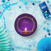 マッチングハッピーディワリパープル ペーパーボウル (パーティー)