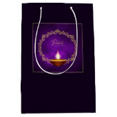 マッチングハッピーディワリパープル ミディアムペーパーバッグ (正面)